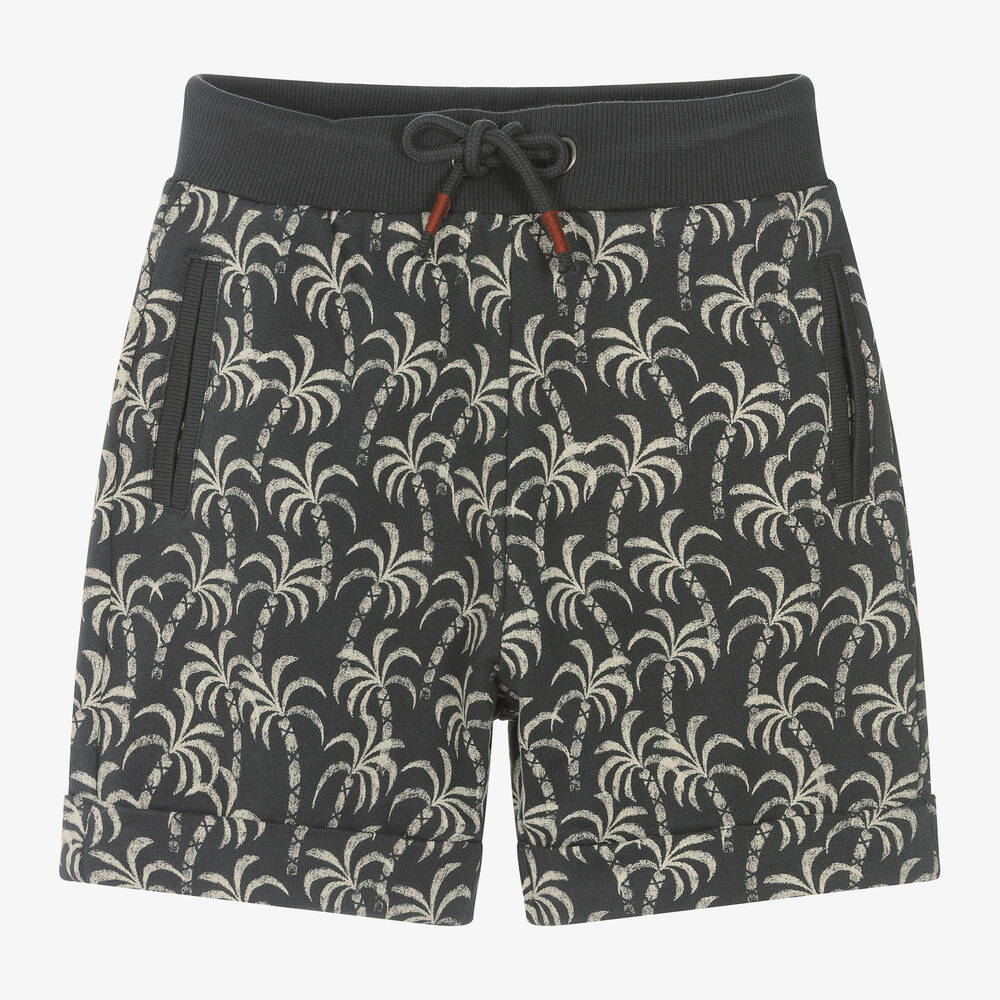 Boboli - Boys Grey Cotton Palm Tree Shorts | Childrensalon