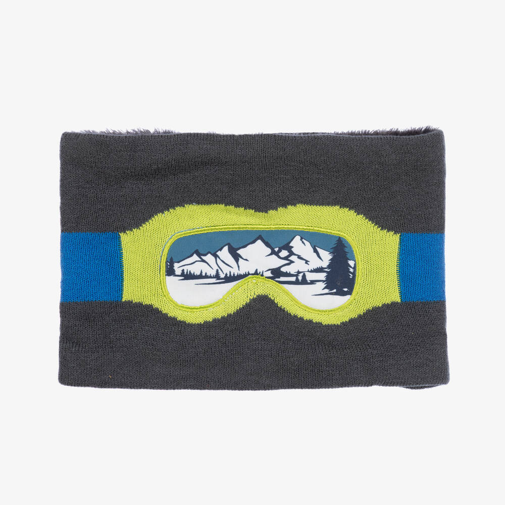 Boboli - Boys Grey Ski-Themed Snood | Childrensalon