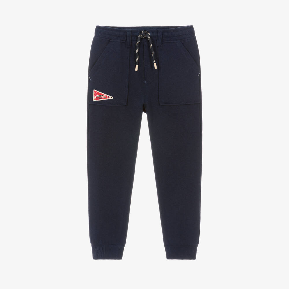 Boboli - Boys Navy Blue Cotton Joggers | Childrensalon