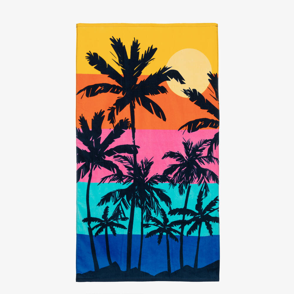 Boboli - منشفة شاطئ قطن بطبعة ملونة للبنات (143 سم) | Childrensalon