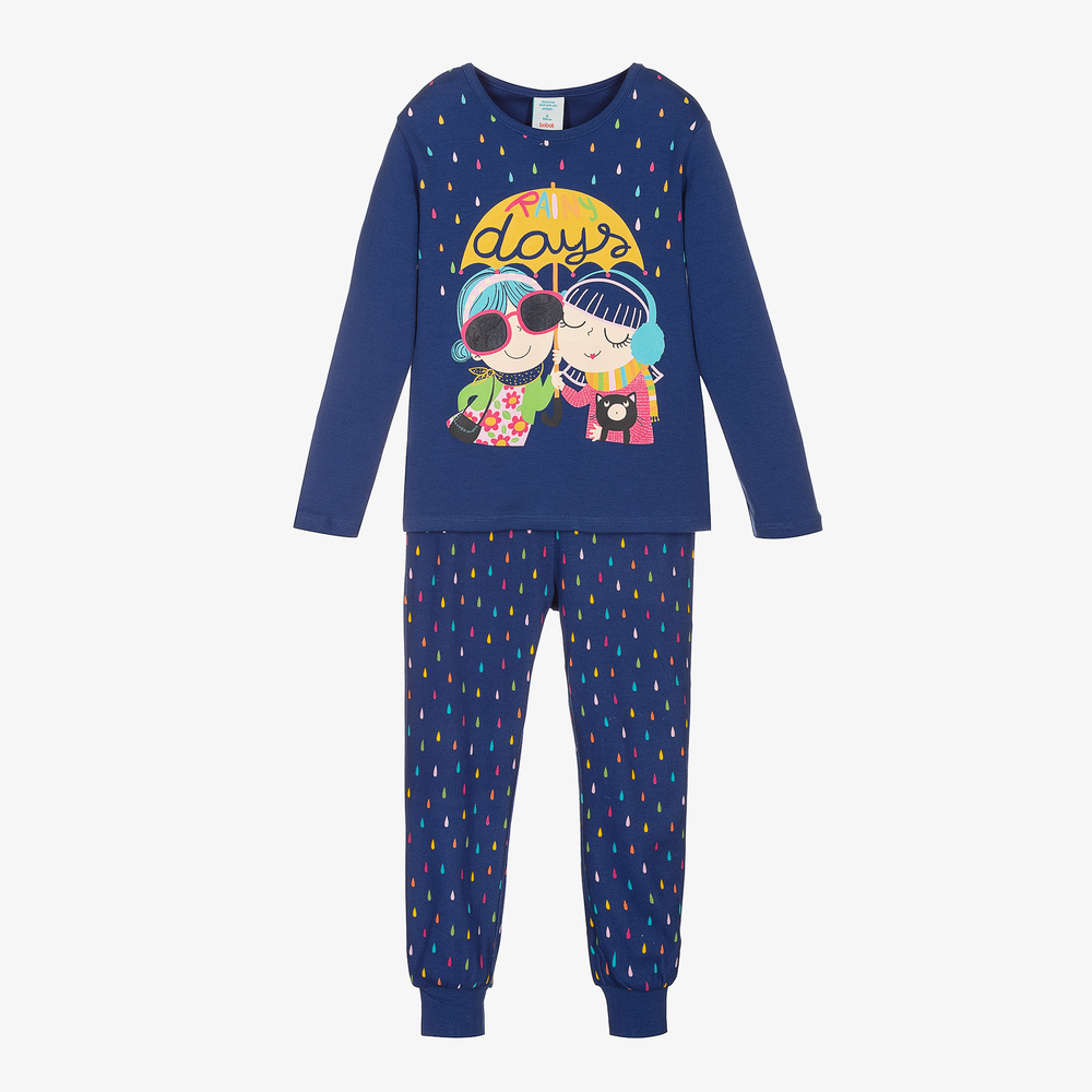 Boboli Babies' Girls Blue Cotton Long Pyjamas