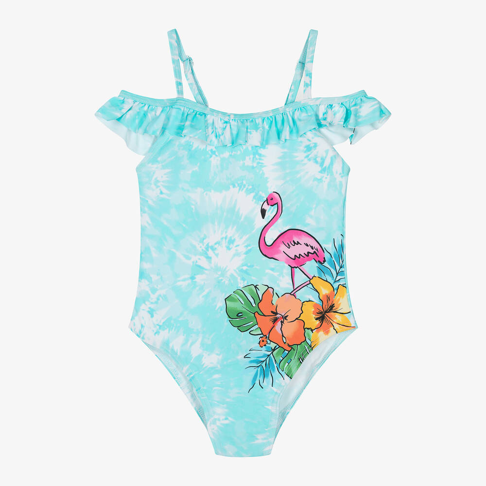 Boboli - Girls Blue Flamingo Swimsuit | Childrensalon