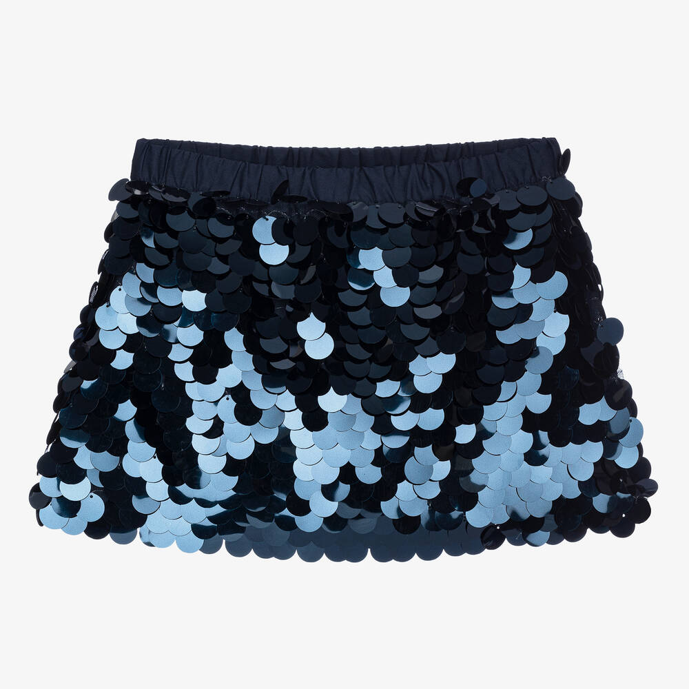 Boboli - Girls Blue Sequin Skirt | Childrensalon