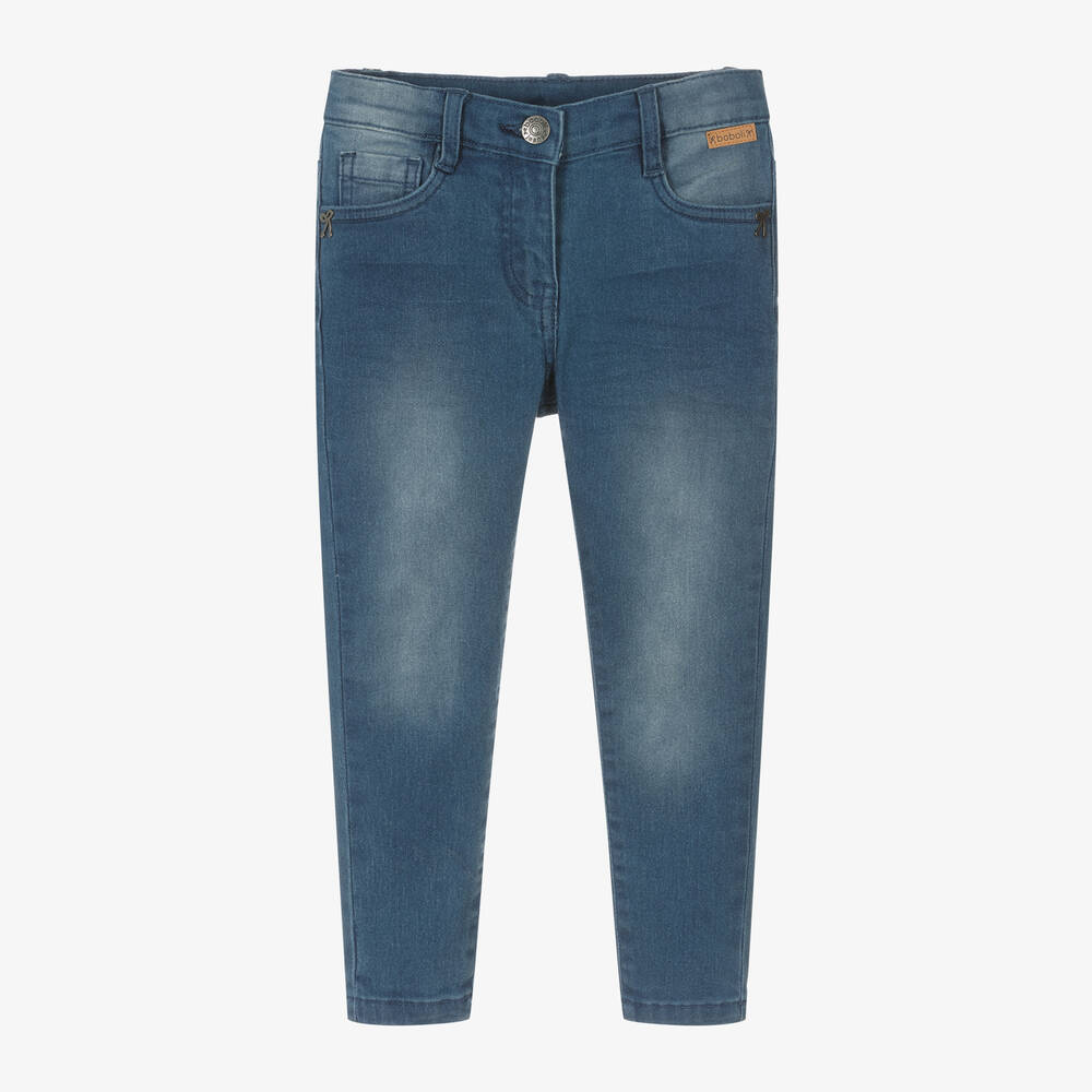 Boboli - Girls Blue Skinny Fit Denim Jeans | Childrensalon