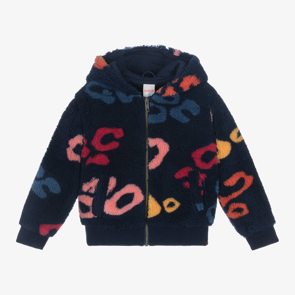 Boboli - Girls Blue Teddy Fleece Jacket | Childrensalon