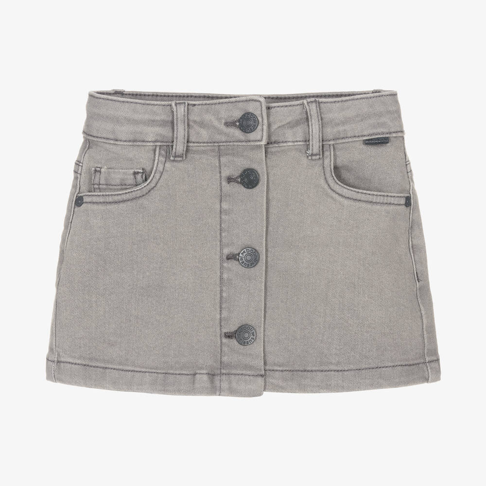 Boboli - Girls Grey Mini Denim Skirt | Childrensalon