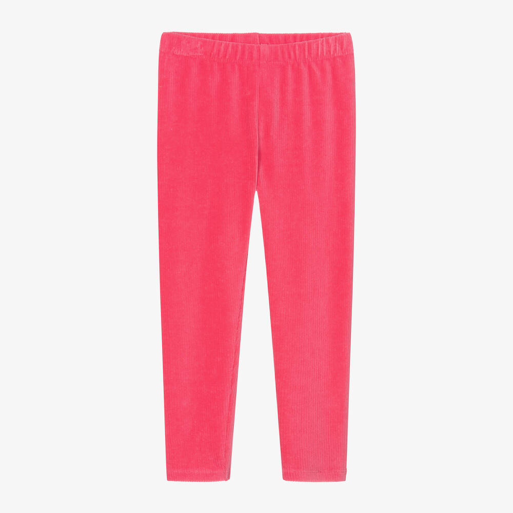 Boboli - Girls Pink Corded Velour Leggings | Childrensalon