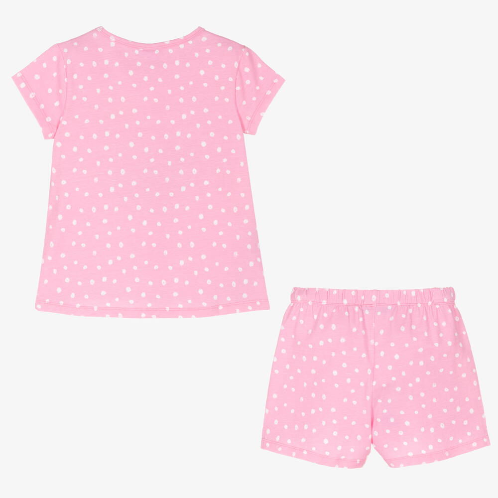 Boboli - Girls Pink Cotton Polka Dot Short Pyjamas | Childrensalon