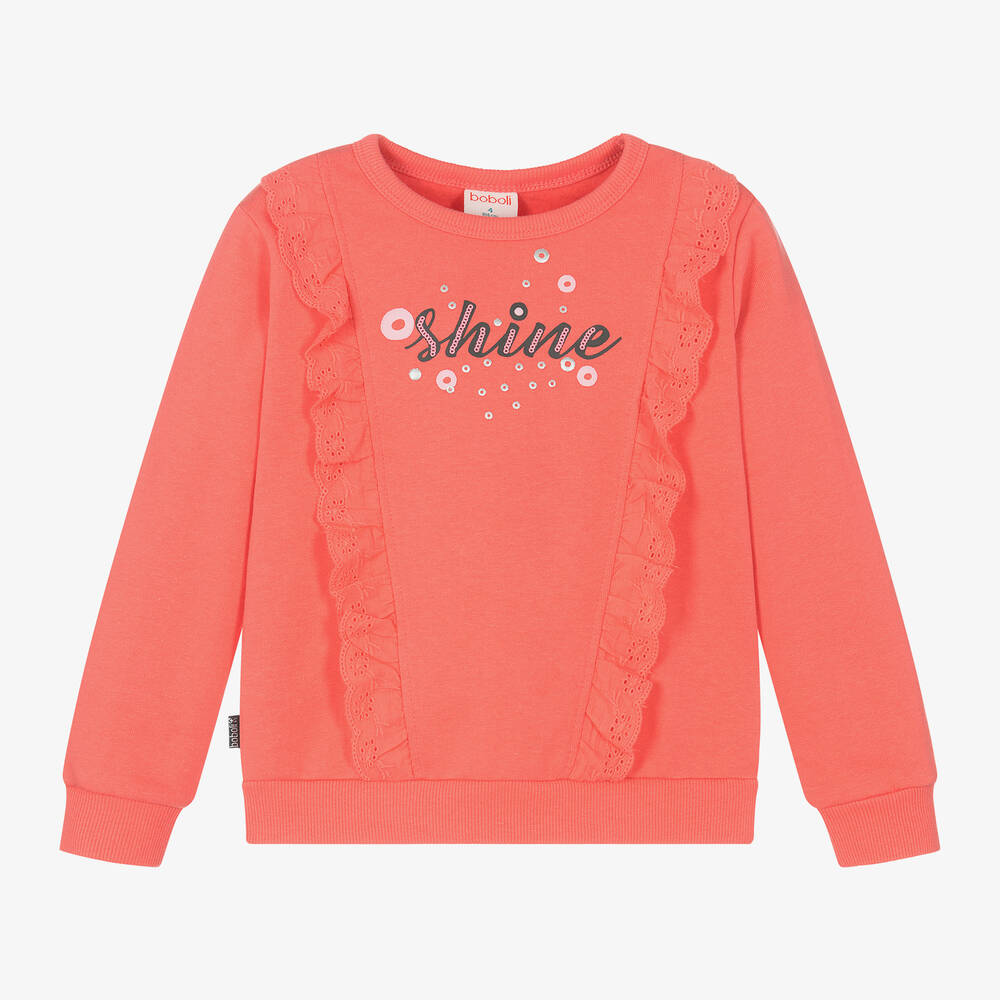 Boboli - Girls Pink Cotton Sweatshirt | Childrensalon