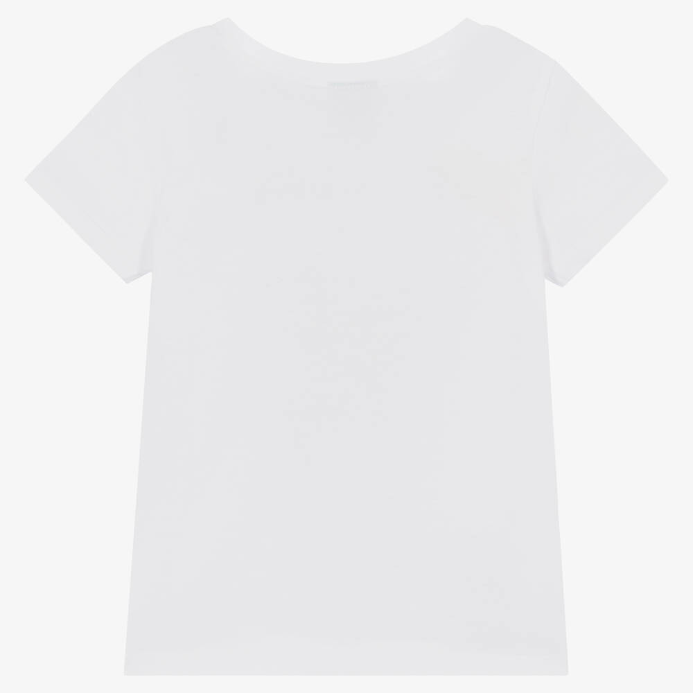 Boboli - Girls White Cotton Astronaut T-shirt 