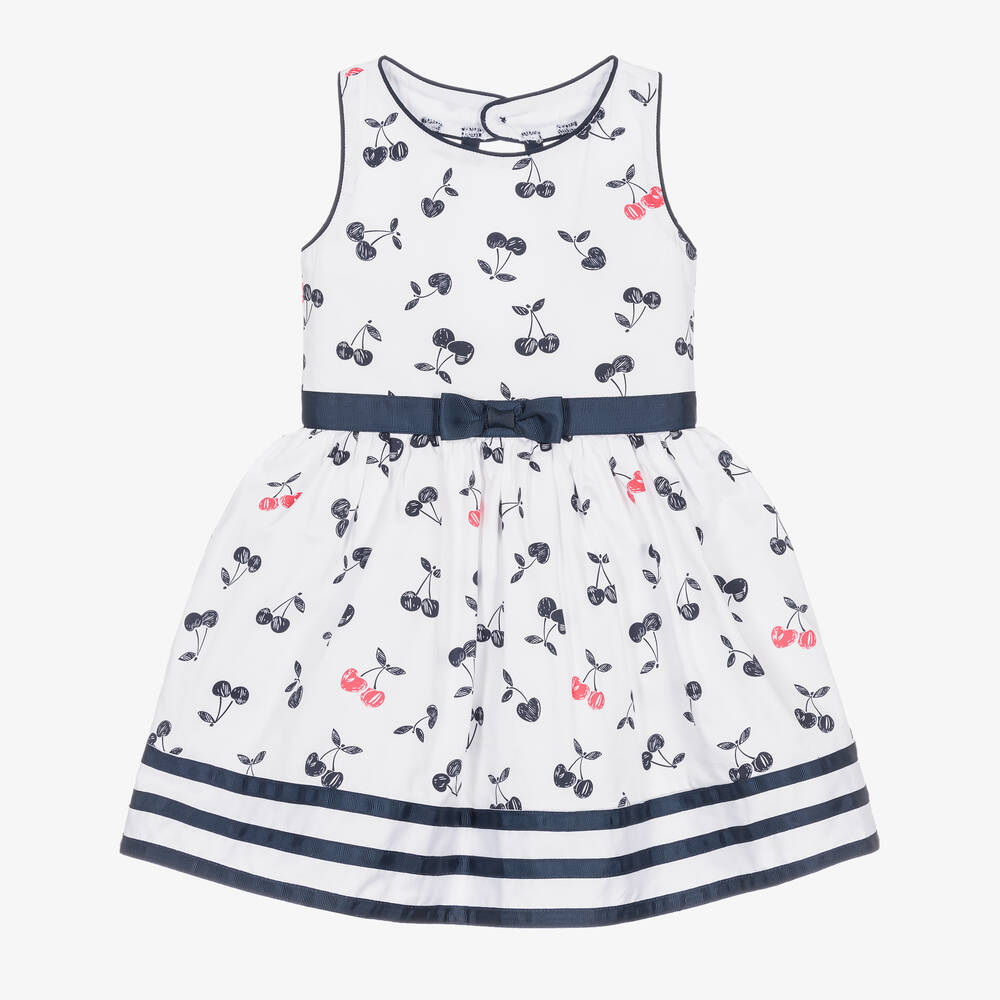 Boboli - Girls White Cotton Cherry Dress | Childrensalon