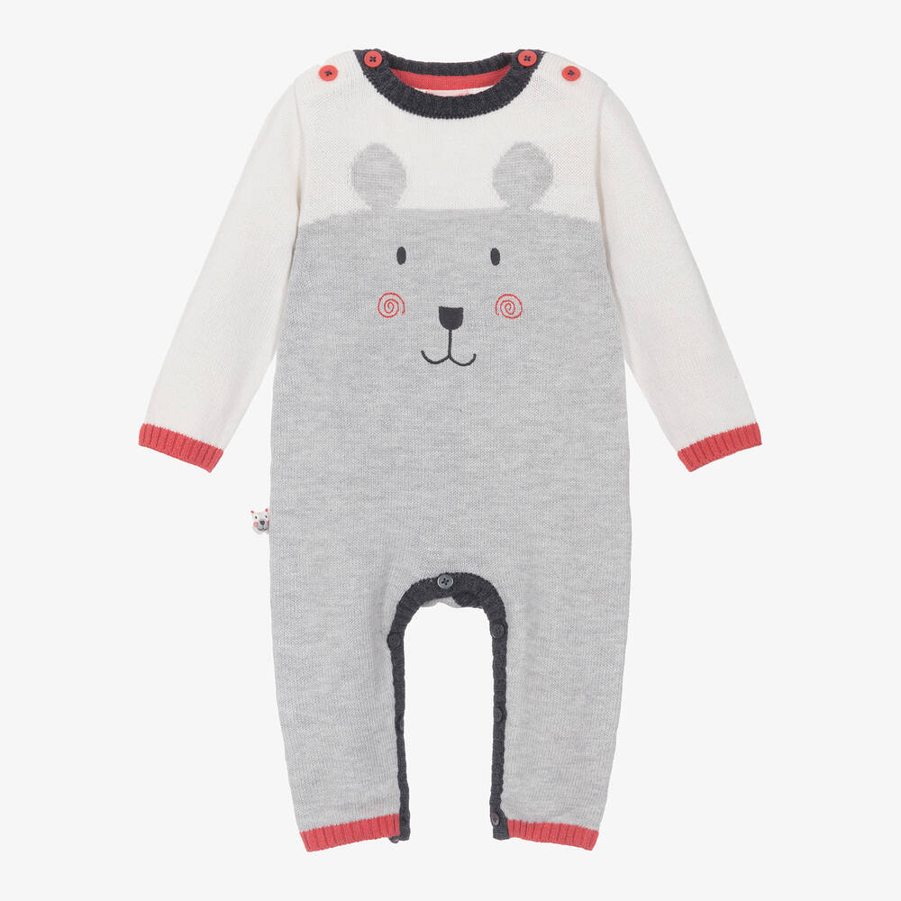 Boboli - Grey Bear Knitted Romper | Childrensalon