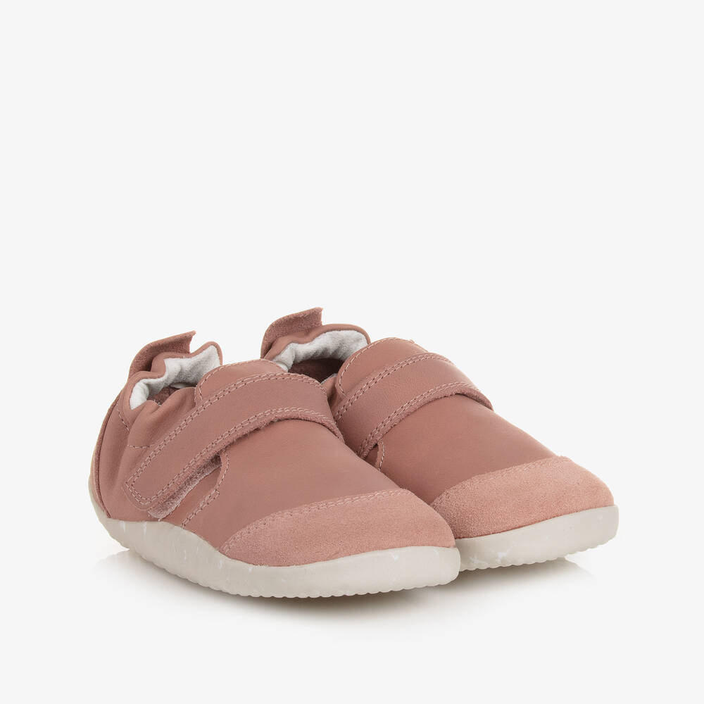 Bobux - Розовые кожаные пинетки для малышек | Childrensalon