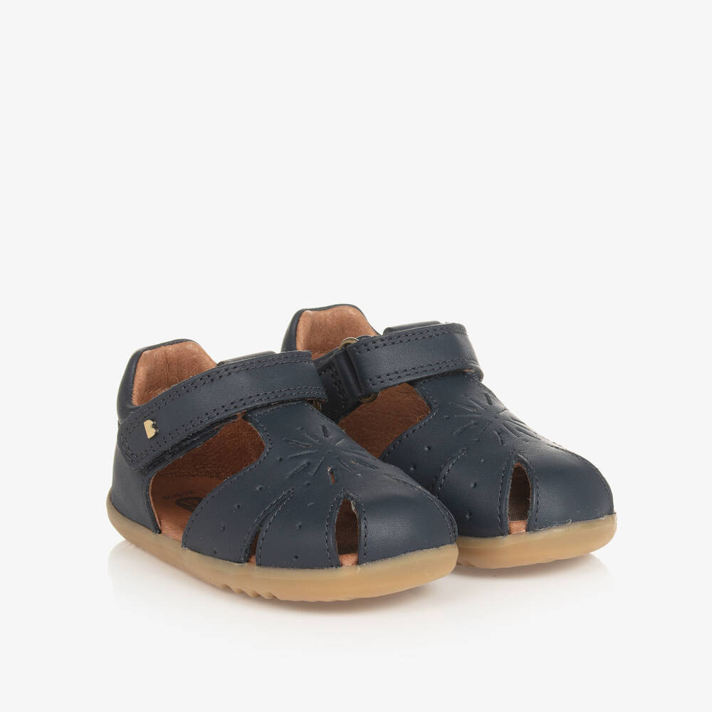 Bobux Step Up - Blue Leather First Walker Sandals | Childrensalon
