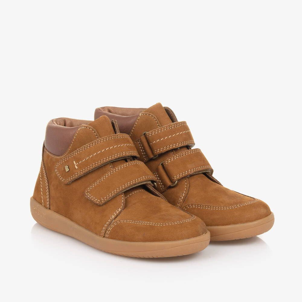 Bobux Kid + - Boys Brown Suede Leather Boots | Childrensalon