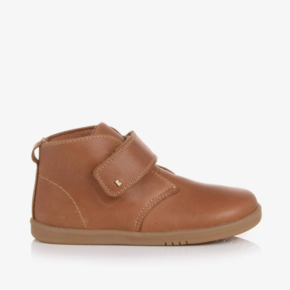 Bobux Babies' Boys Tan Brown Leather Velcro Boots