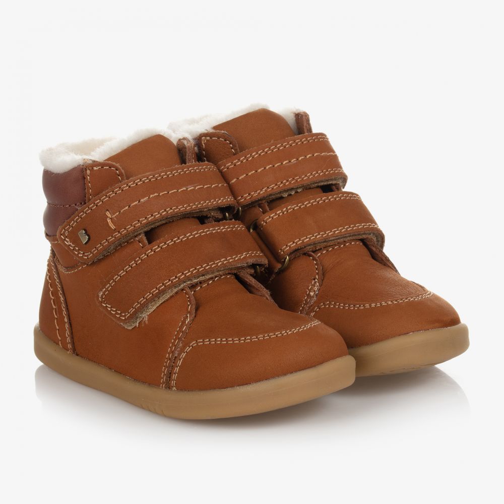 Bobux IWalk - Brown Suede Leather Boots | Childrensalon