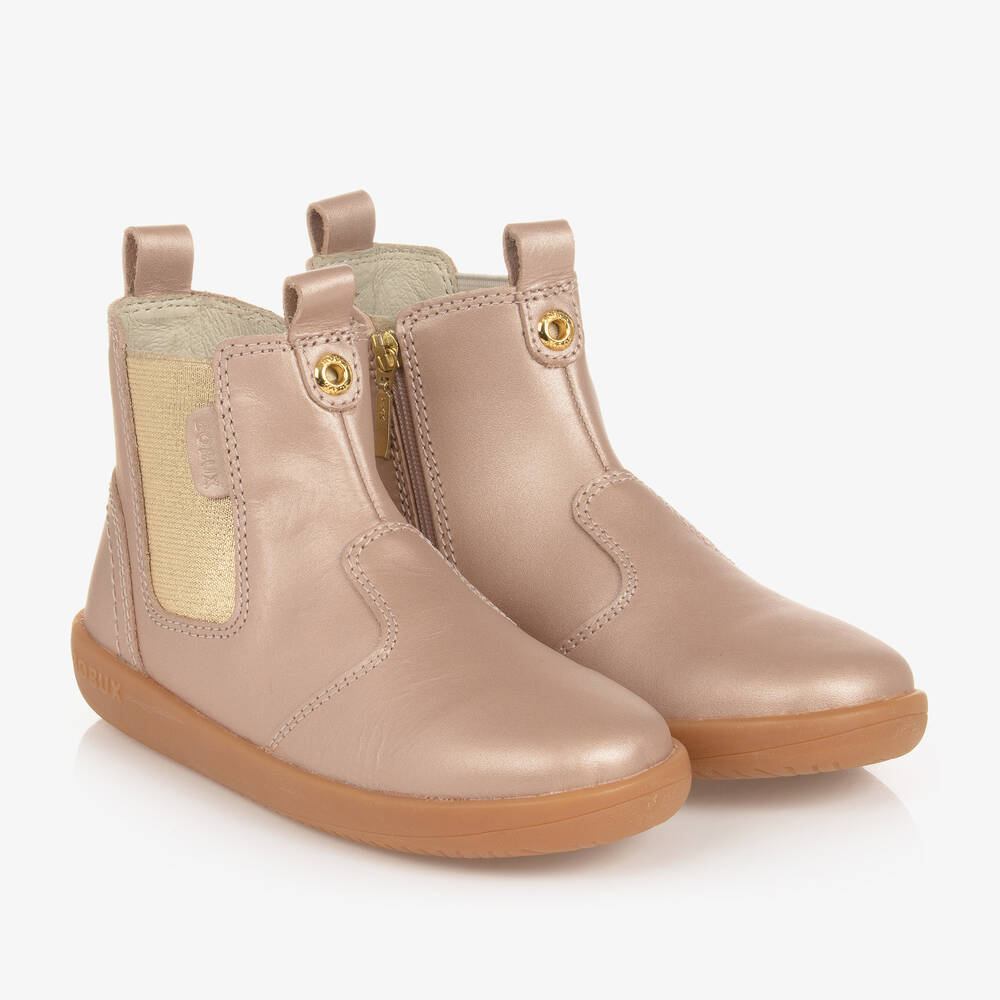 Bobux Kid + - Girls Pink Leather Boots | Childrensalon