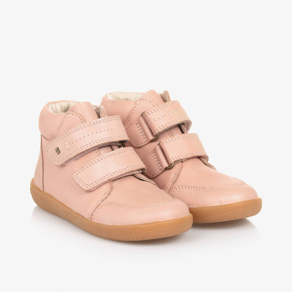 Bobux Kid + - Girls Pink Leather Boots | Childrensalon