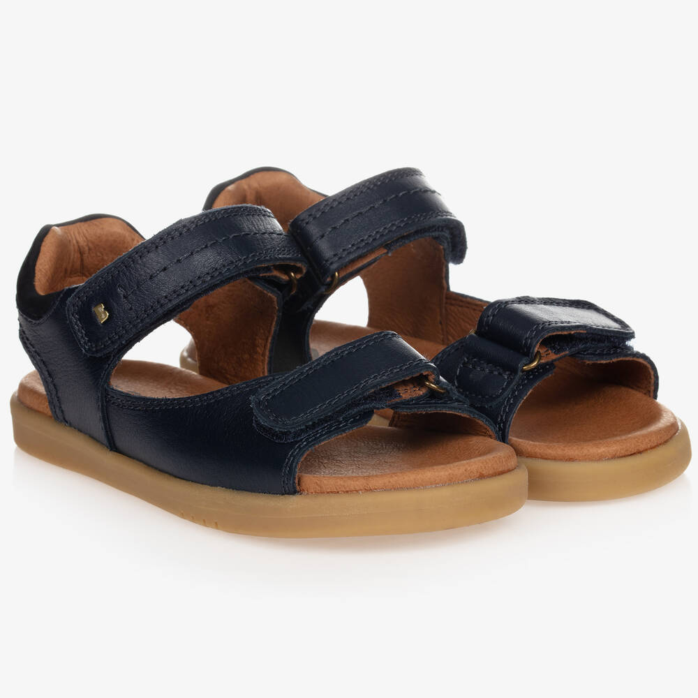 Bobux Kid + - Navy Blue Leather Sandals | Childrensalon