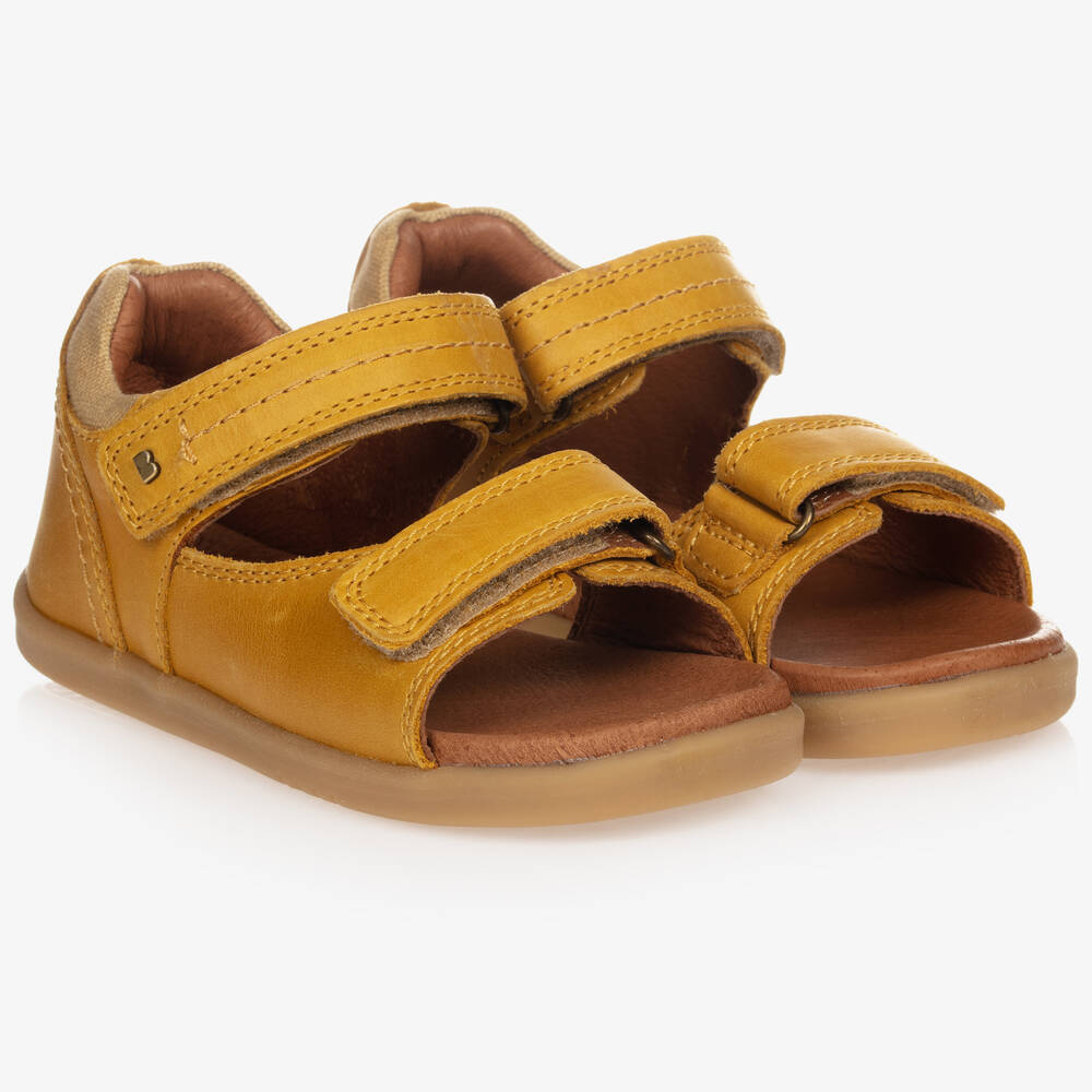 Bobux IWalk - Yellow Leather Velcro Sandals | Childrensalon