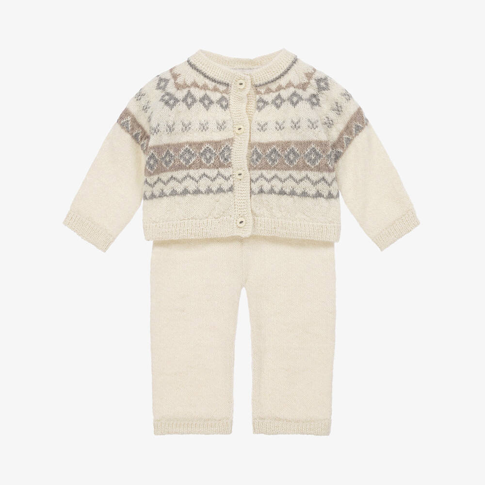 Bonpoint - Baby Boys Ivory Wool Trouser Set | Childrensalon