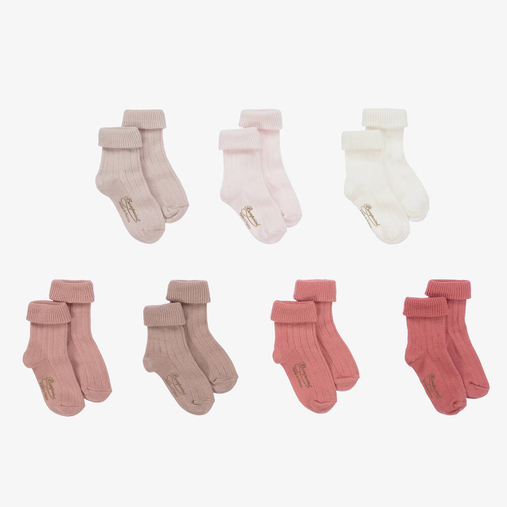 Bonpoint - Baby Girls Cotton Socks (7 Pack) | Childrensalon