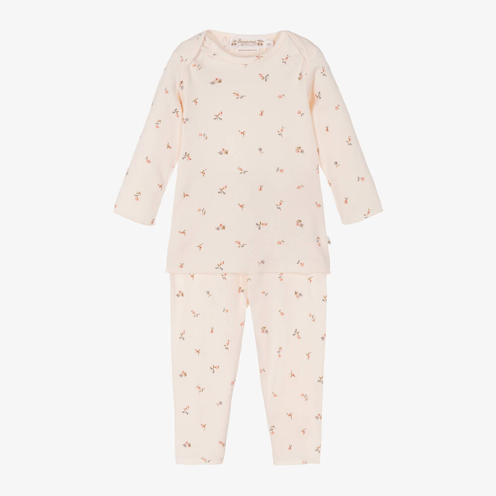 Bonpoint - Baby Girls Pink Cotton Pyjamas | Childrensalon