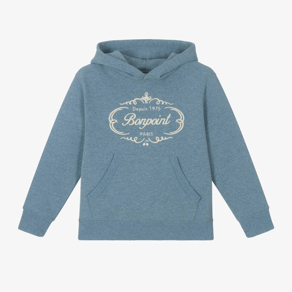 Bonpoint Babies' Blue Embroidered Hoodie