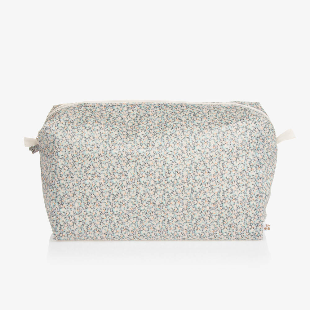 Bonpoint - Blue Floral Wash Bag (24cm) | Childrensalon