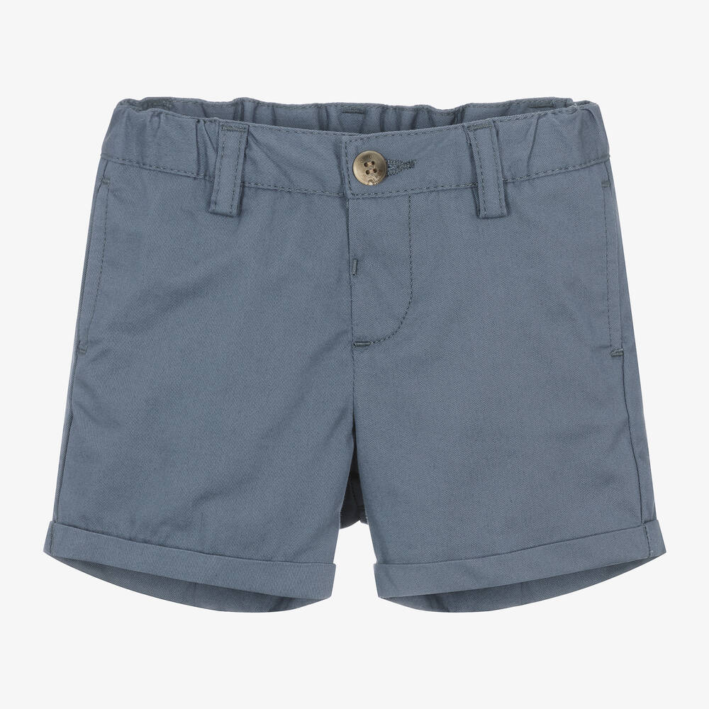 Bonpoint - Boys Blue Cotton Shorts | Childrensalon