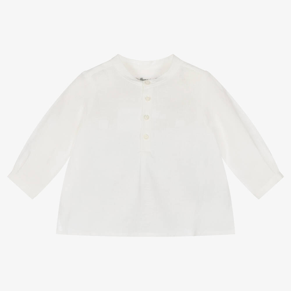 Bonpoint - Boys Ivory Linen Shirt | Childrensalon