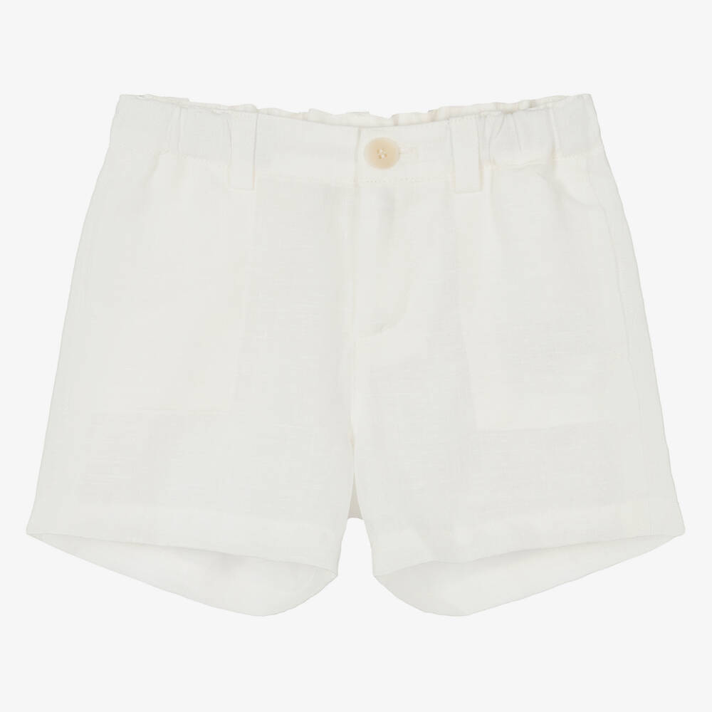 Bonpoint - Boys Ivory Linen Shorts | Childrensalon