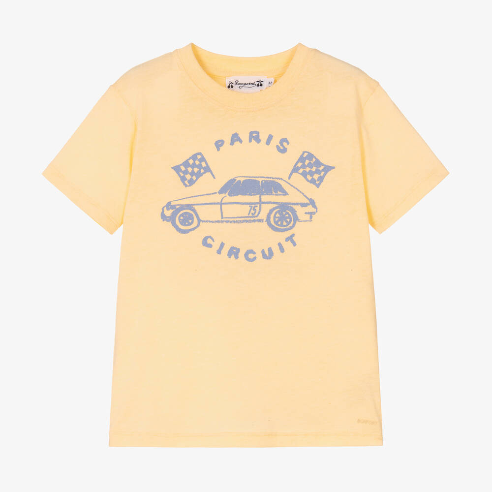 Bonpoint - Boys Yellow Graphic T-Shirt | Childrensalon