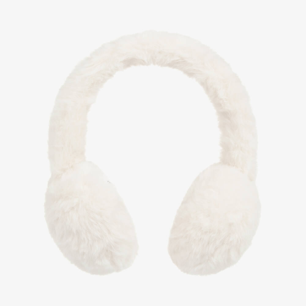 Bonpoint - Girls Ivory Faux Fur Earmuffs | Childrensalon