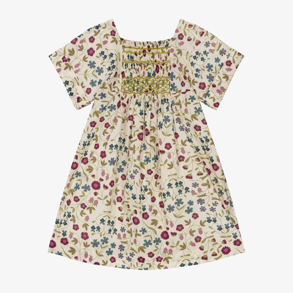 Bonpoint - Girls Ivory Liberty Print Dress | Childrensalon