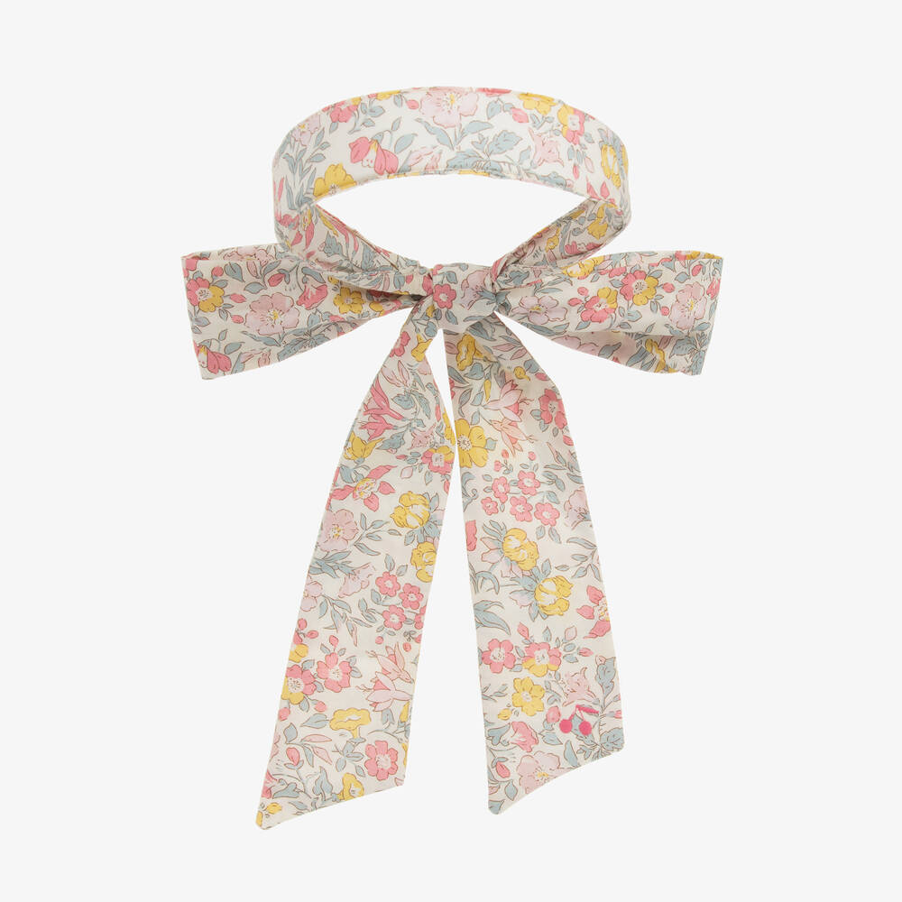 Bonpoint - Girls Pink Floral Liberty Print Hairband | Childrensalon