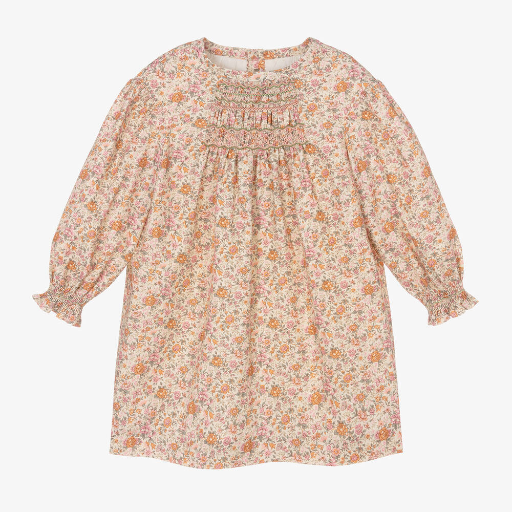 Bonpoint - Girls Pink Liberty Floral Dress | Childrensalon