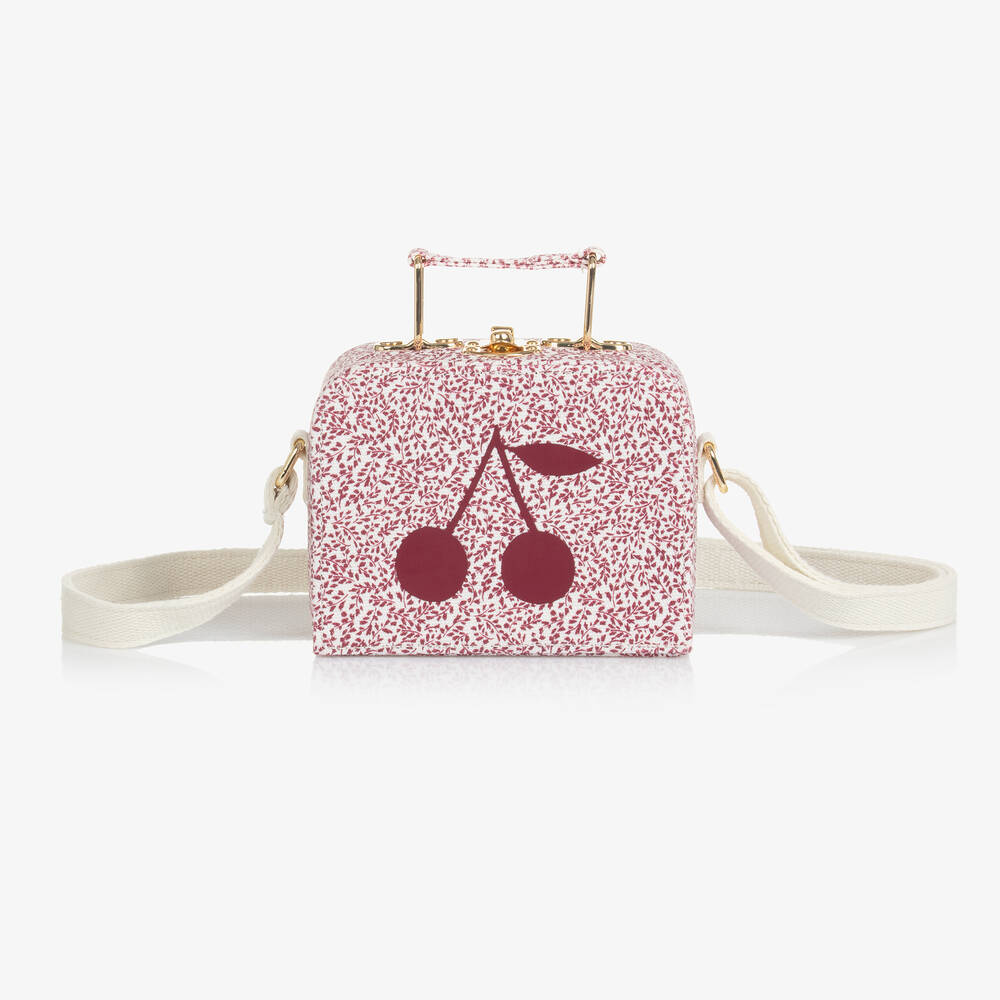 Bonpoint - Girls Red Printed Box Bag (12cm) | Childrensalon