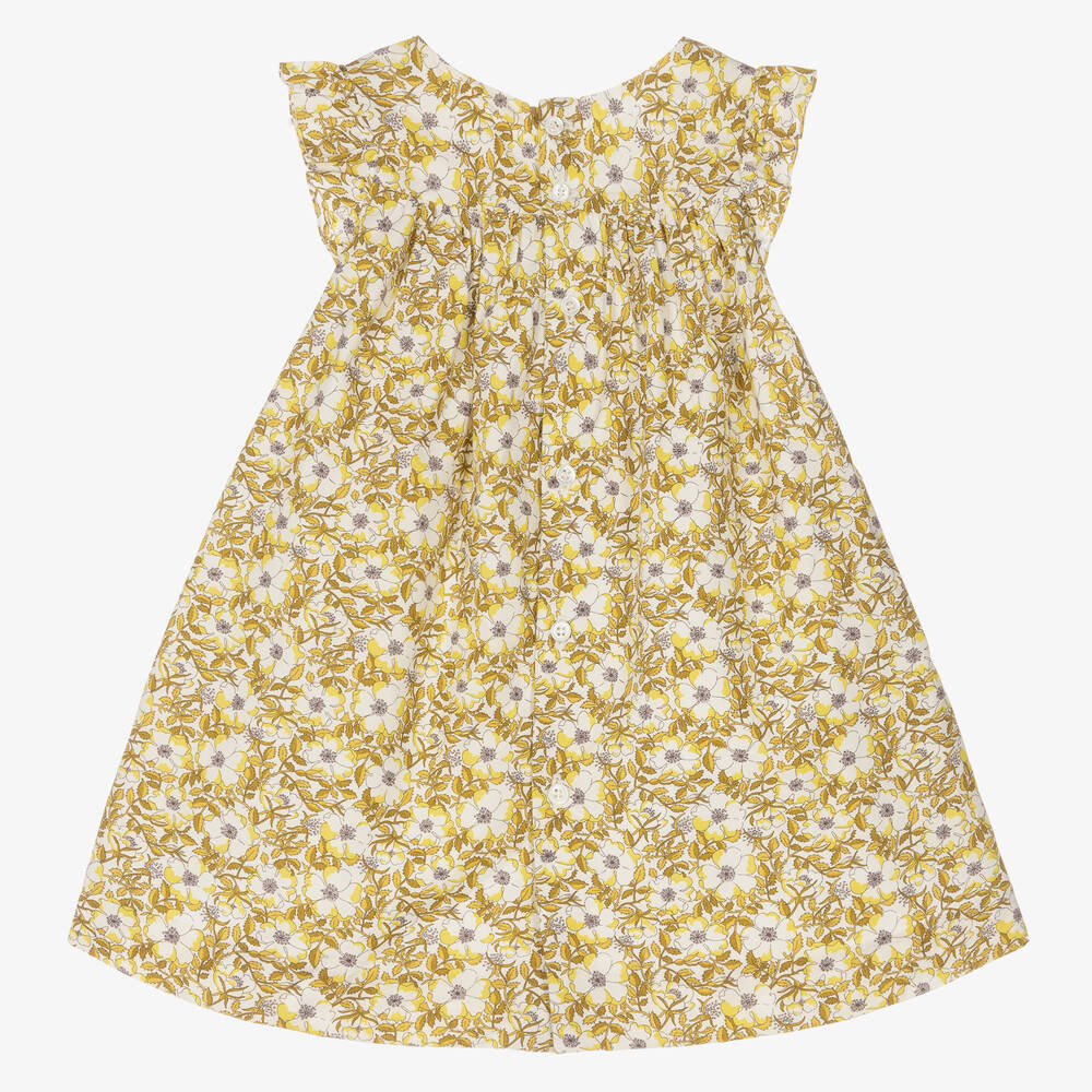 Bonpoint - Girls Yellow Floral Liberty Dress | Childrensalon