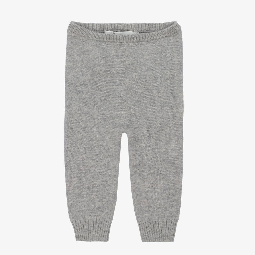 Bonpoint - Grey Cashmere Knit Leggings | Childrensalon