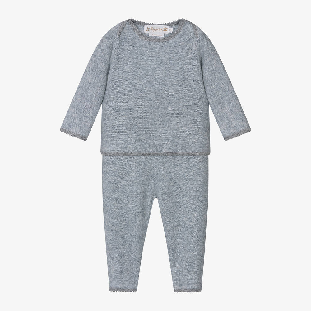 Bonpoint - Grey Cashmere Trouser Set | Childrensalon