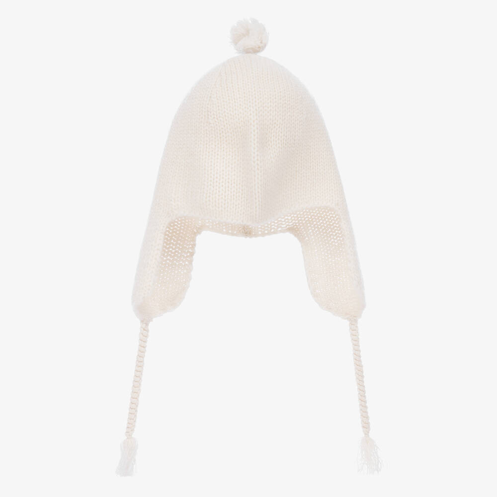 Bonpoint - Ivory Cashmere Knit Hat | Childrensalon