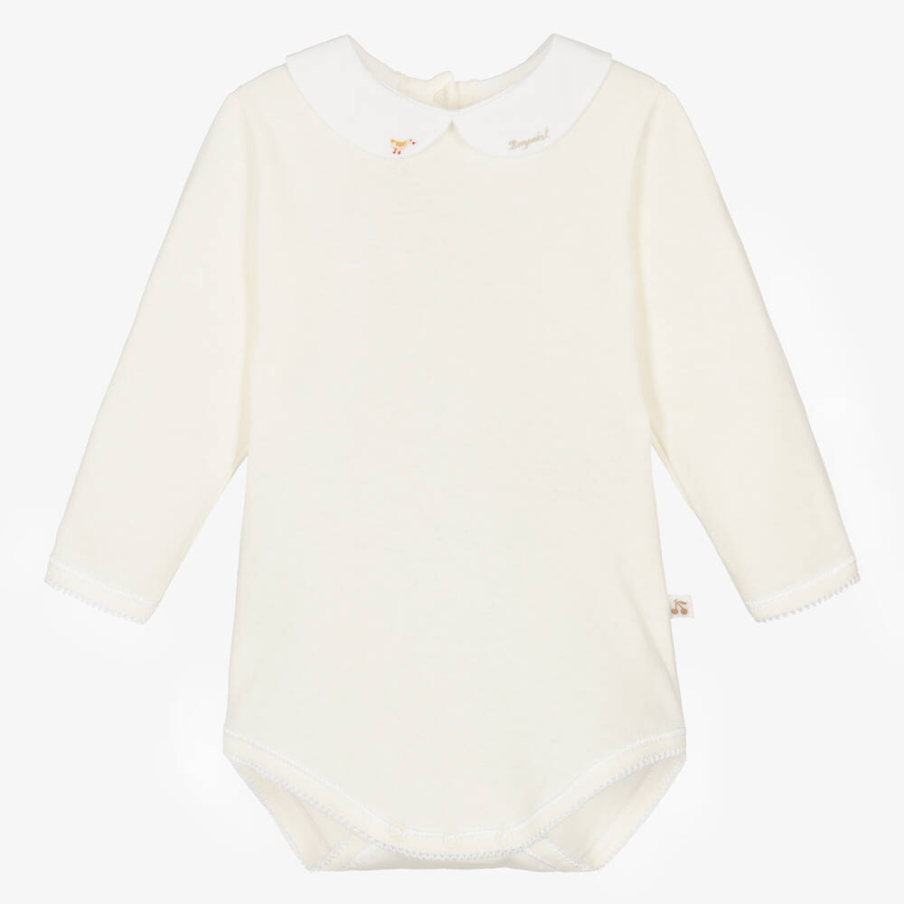 Bonpoint - Ivory Cotton Jersey Bodysuit | Childrensalon