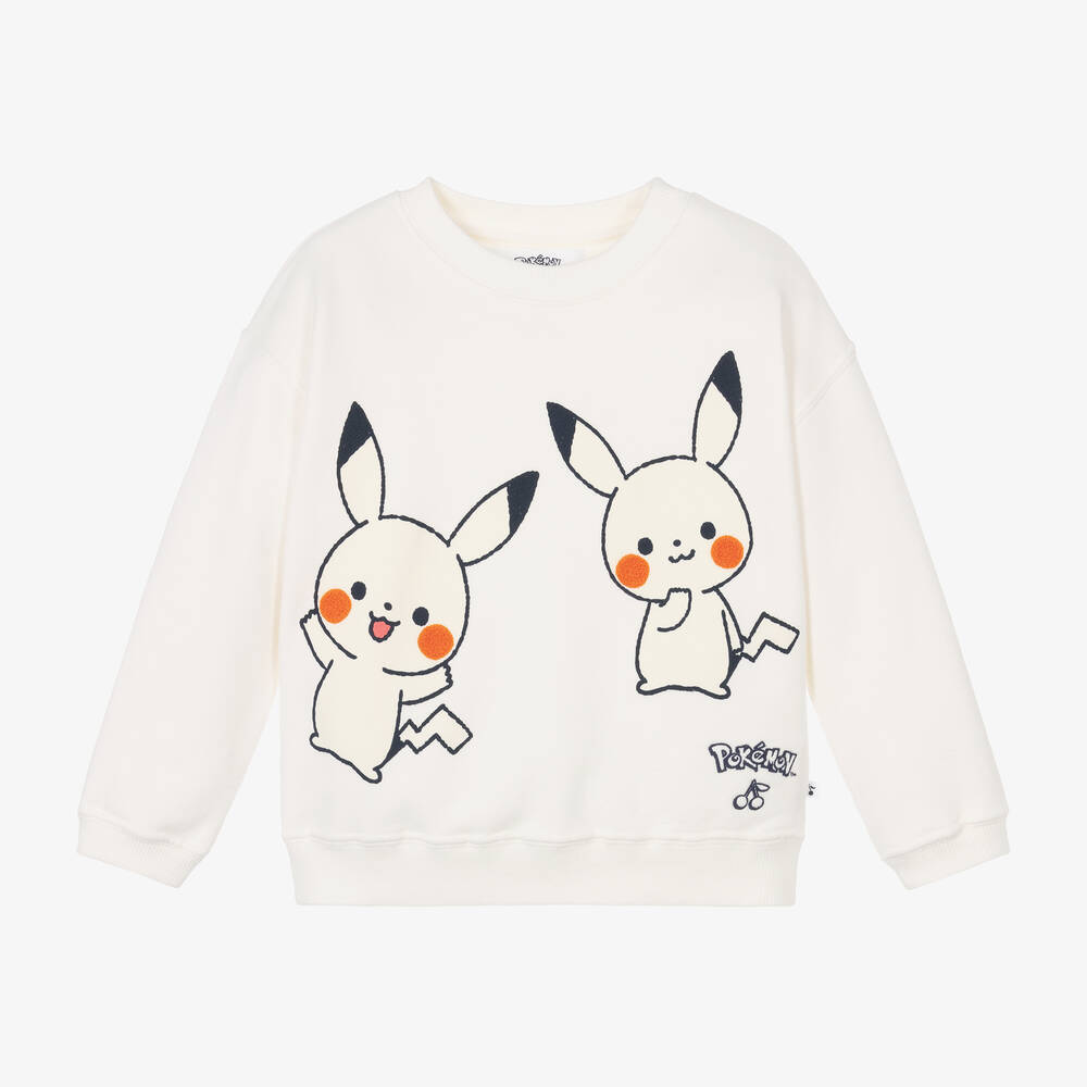 Shop Bonpoint Ivory Pokémon Cotton Sweatshirt