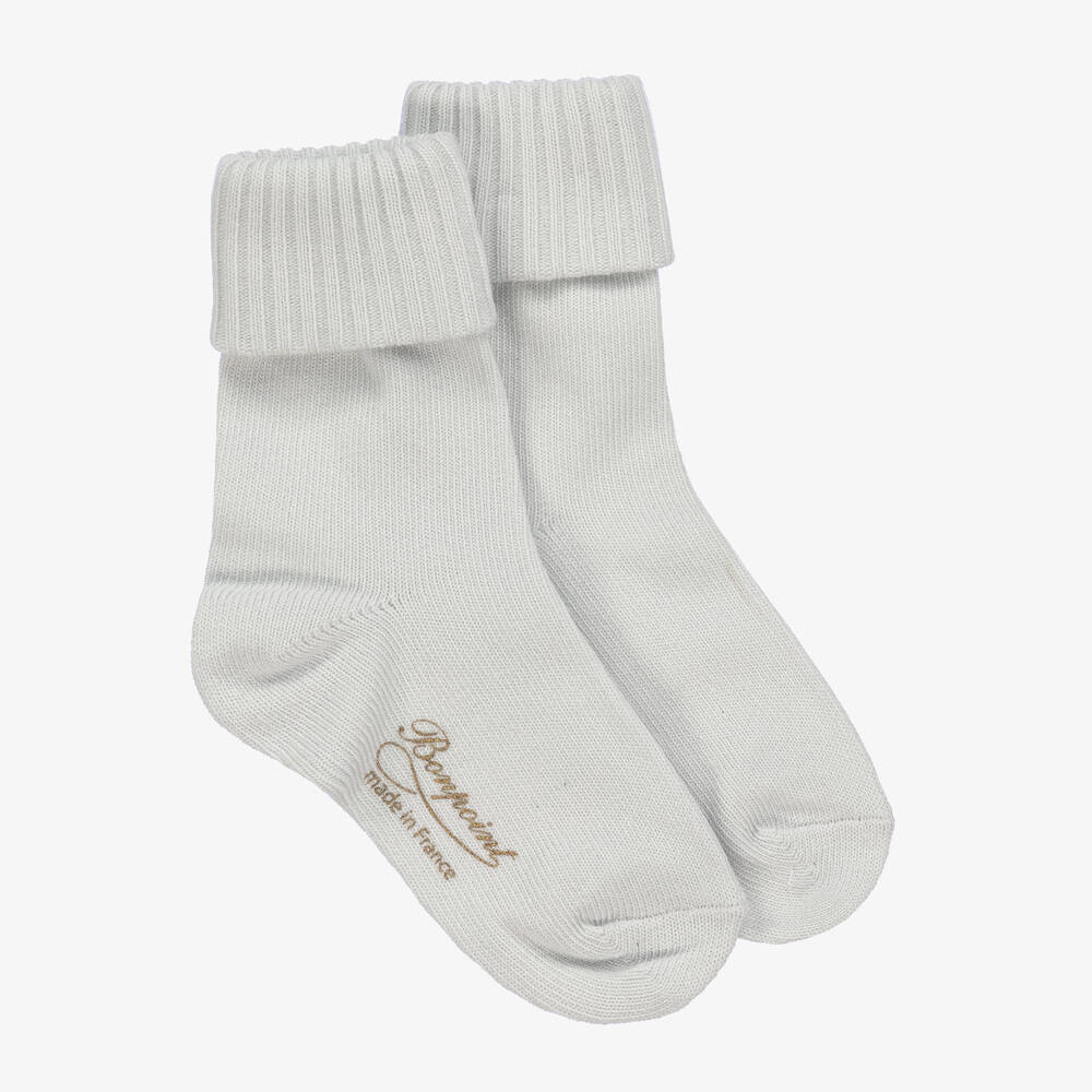 Bonpoint - Pale Blue Cotton Socks | Childrensalon