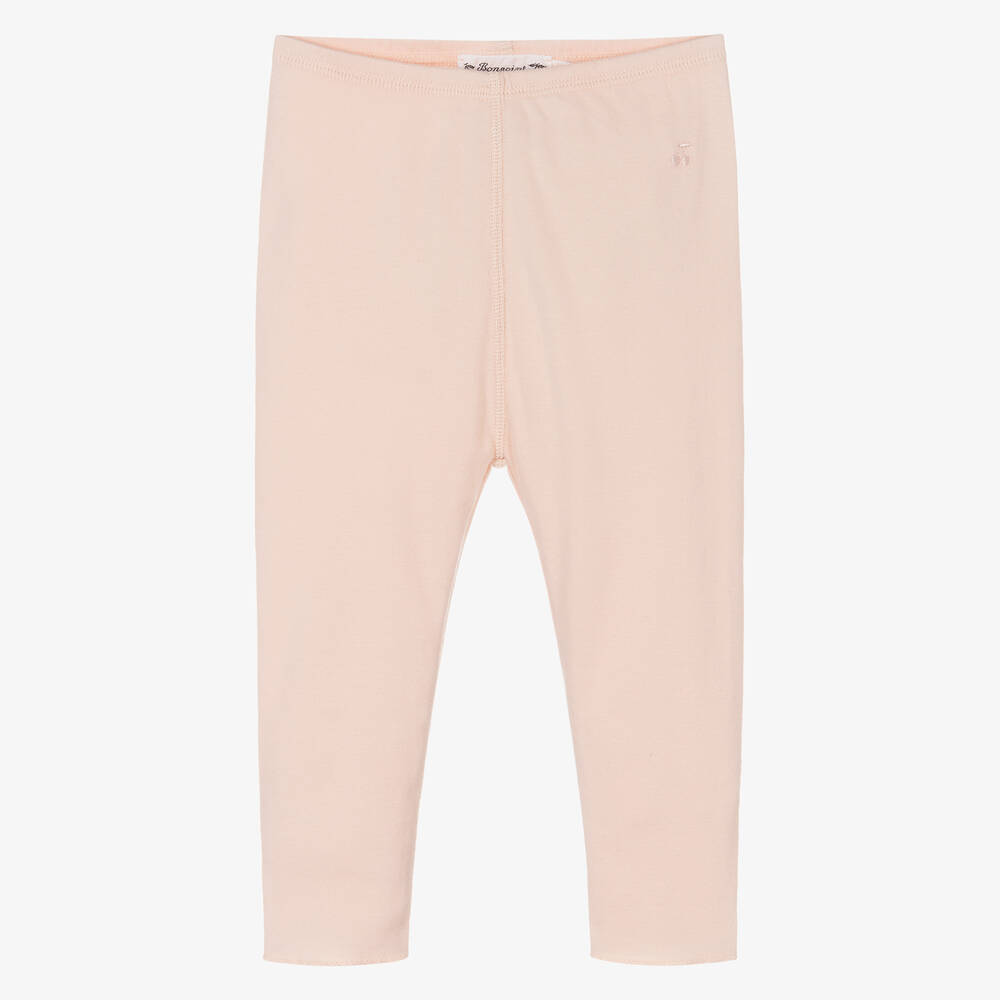 Bonpoint - Pale Pink Cotton Leggings | Childrensalon