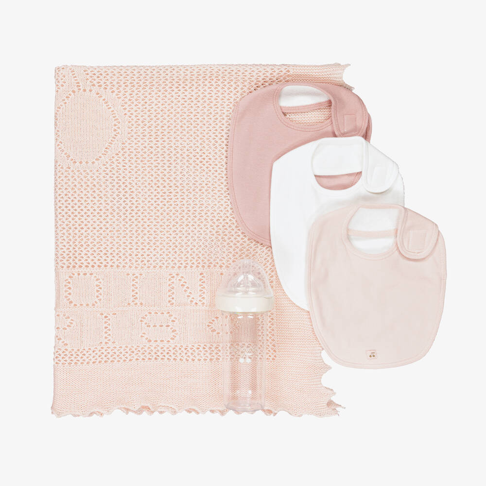 Bonpoint - Pink Baby Blanket & Feeding Gift Set | Childrensalon