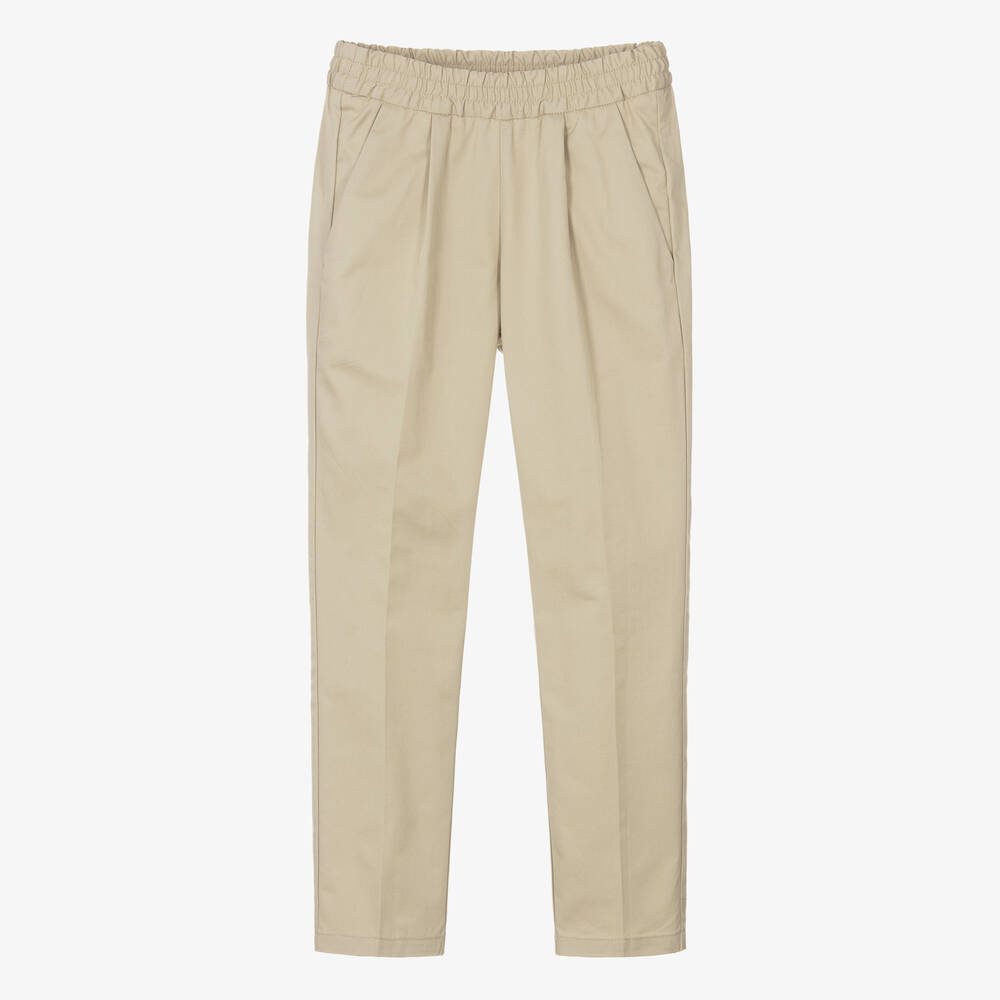 Shop Bonpoint Teen Boys Beige Cotton Chino Trousers