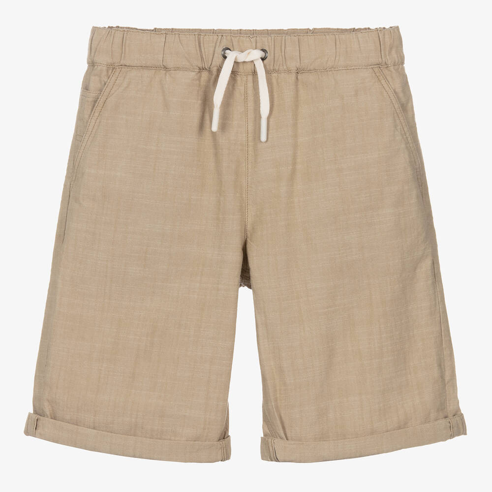 Bonpoint - Teen Boys Beige Cotton Shorts | Childrensalon